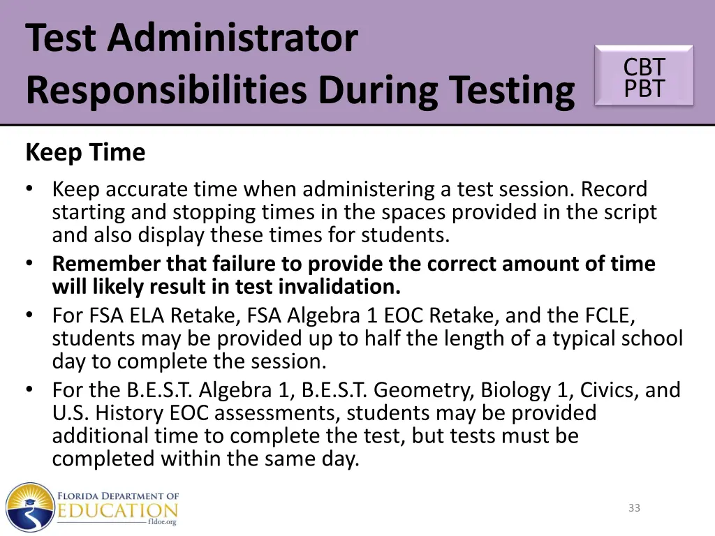 test administrator responsibilities during testing 6