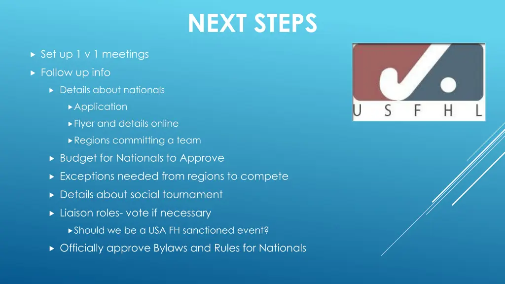next steps
