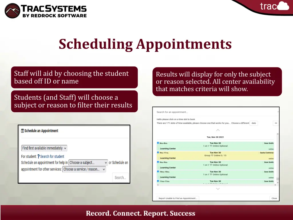 scheduling appointments