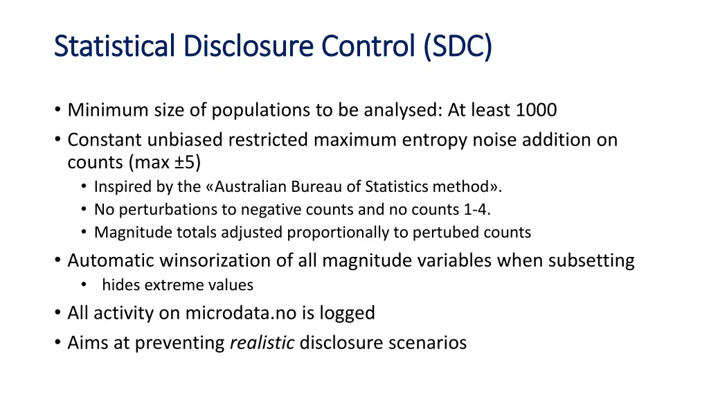 statistical disclosure control sdc statistical