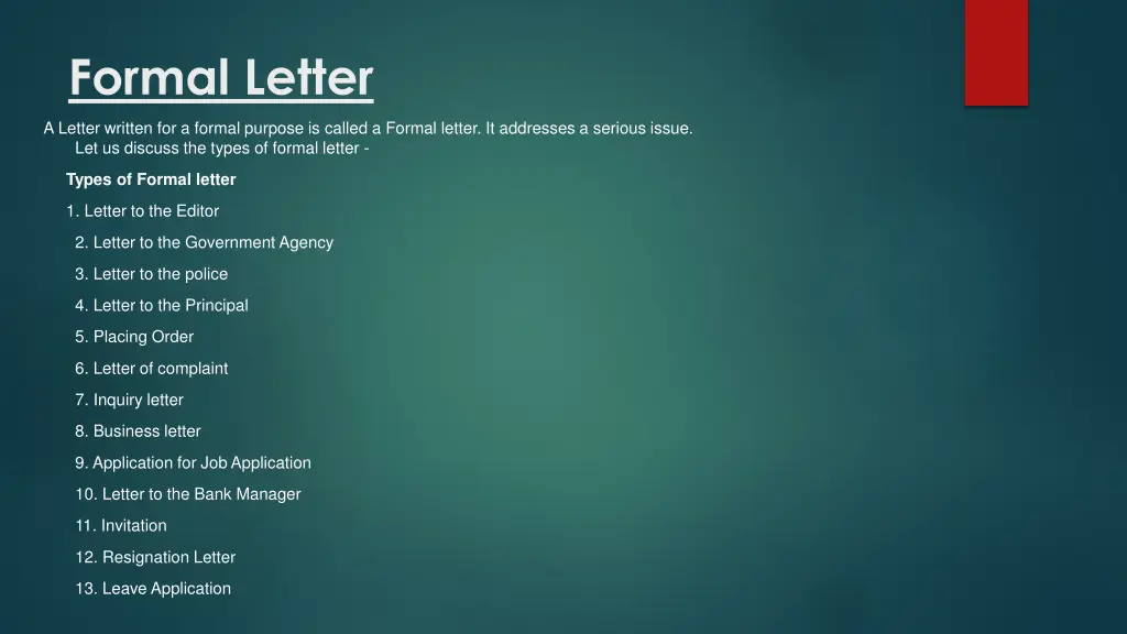 formal letter