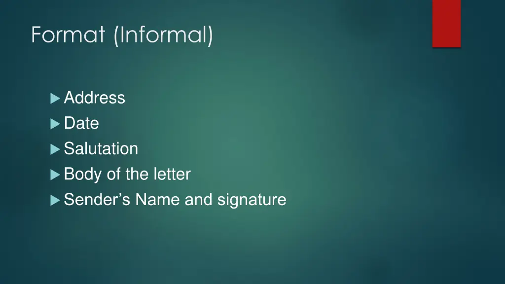 format informal