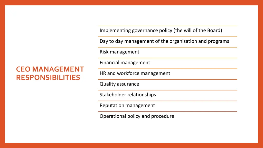 implementing governance policy the will