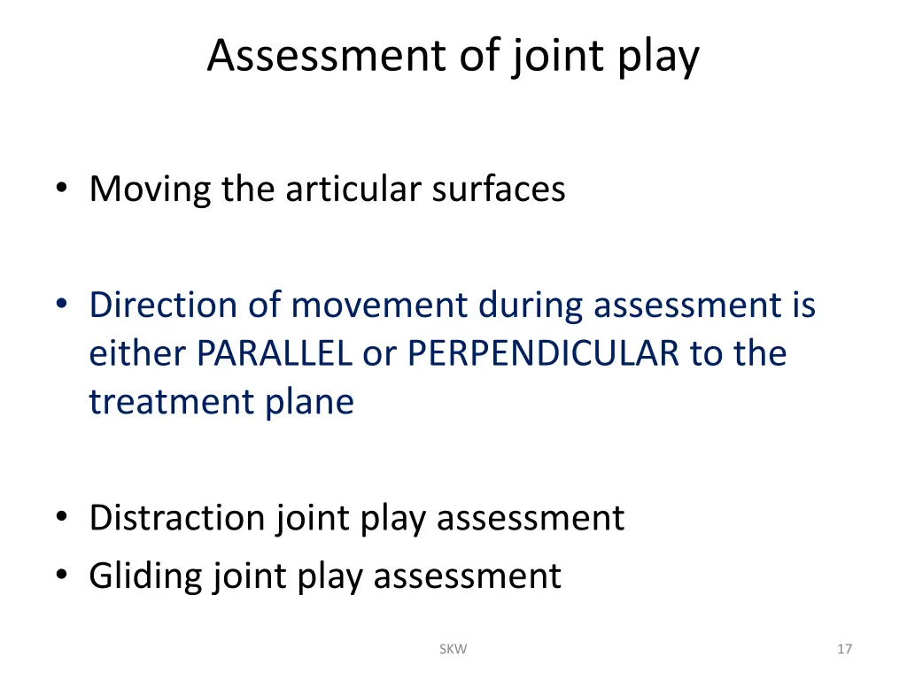 assessment of joint play