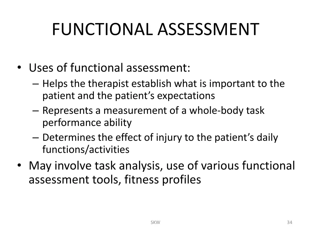 functional assessment