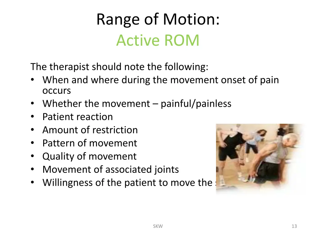 range of motion active rom