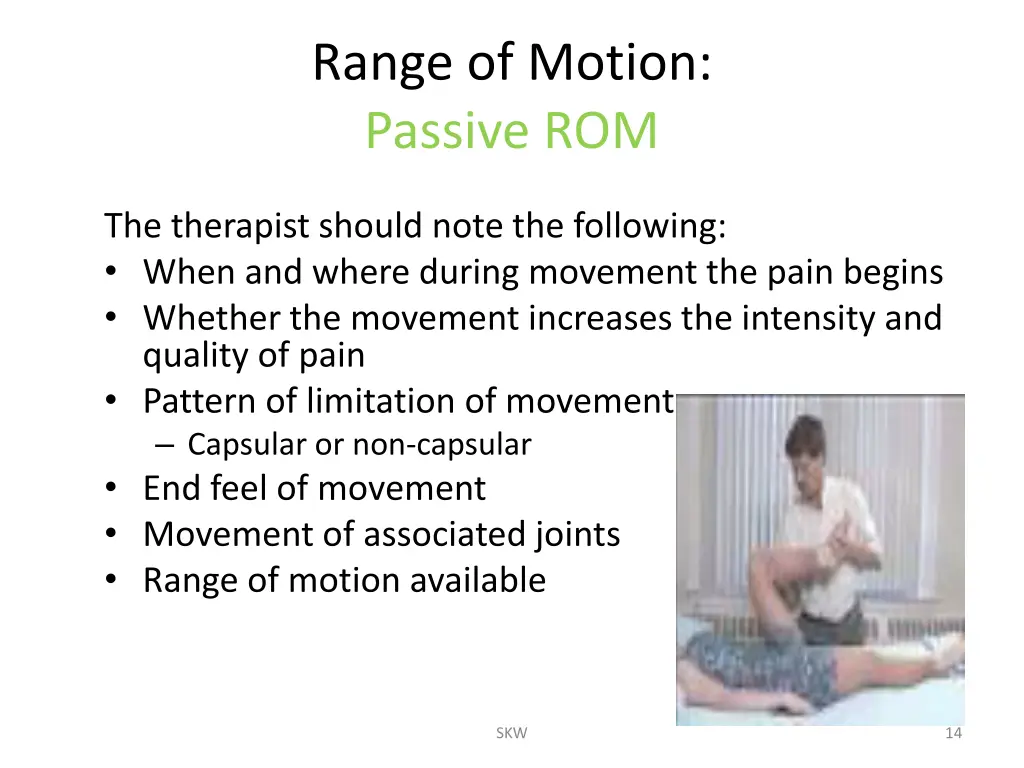 range of motion passive rom