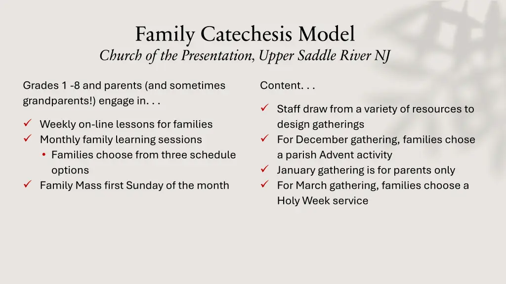 family catechesis model church