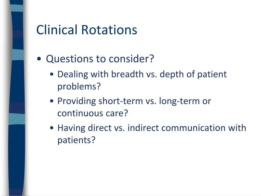 clinical rotations 1