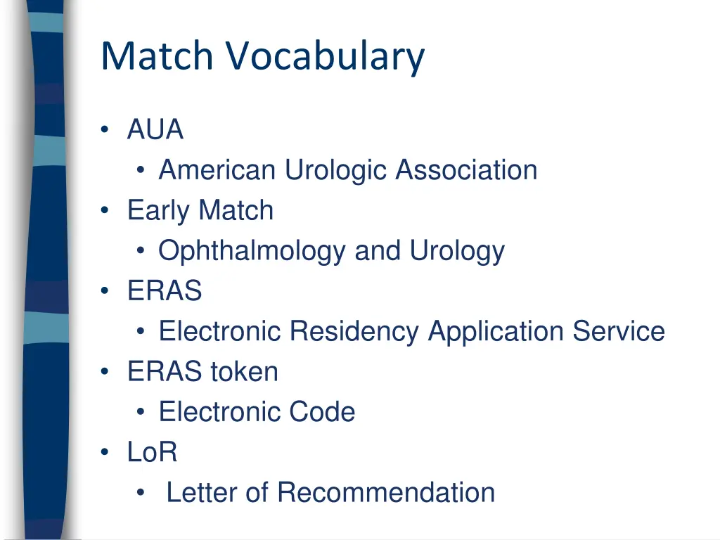 match vocabulary