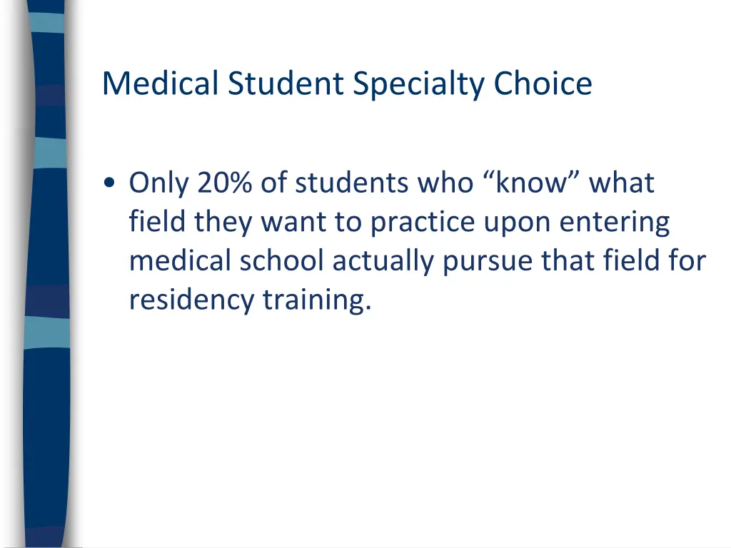 medical student specialty choice