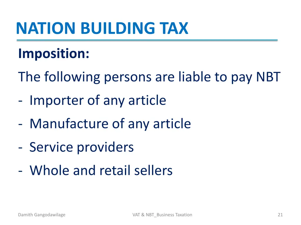 nation building tax