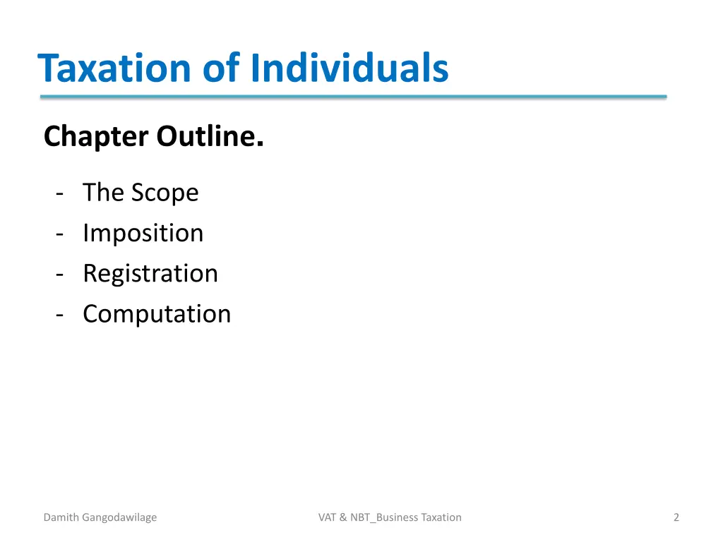 taxation of individuals