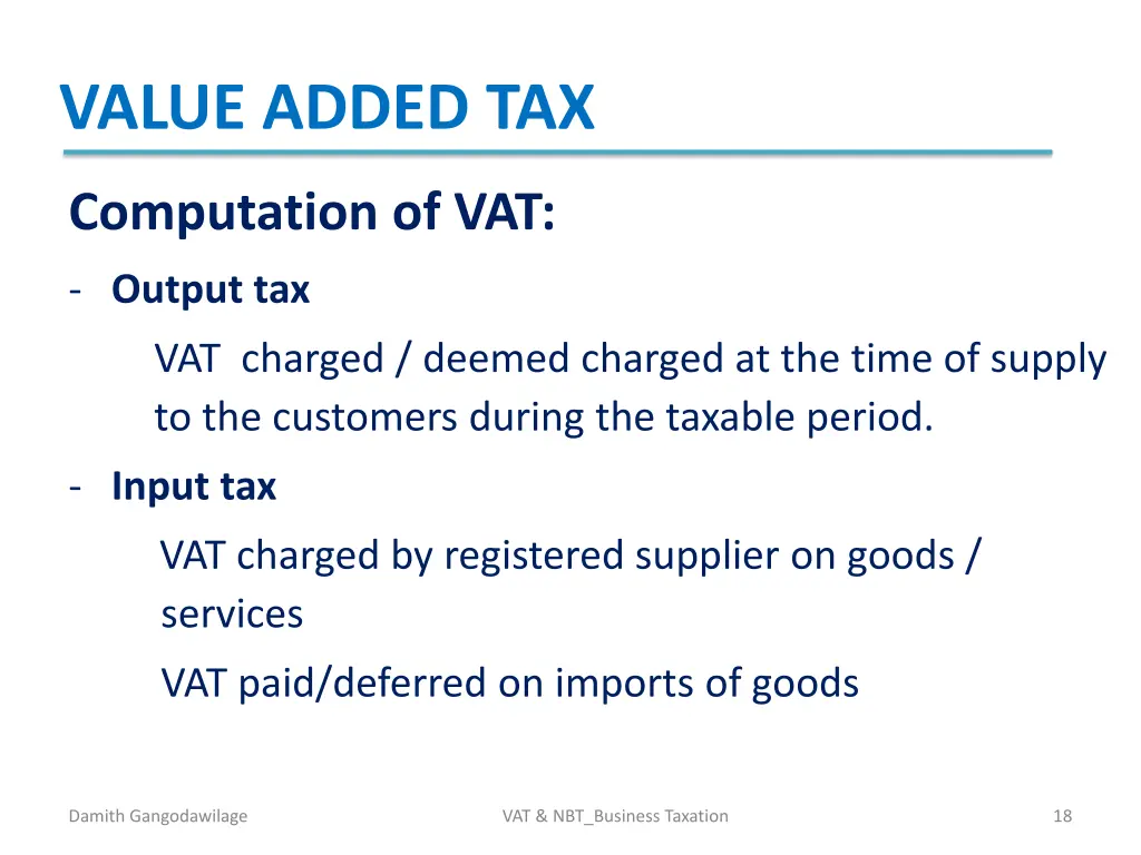 value added tax 15