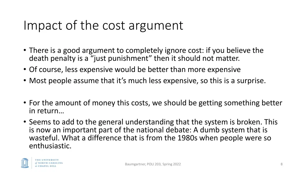 impact of the cost argument