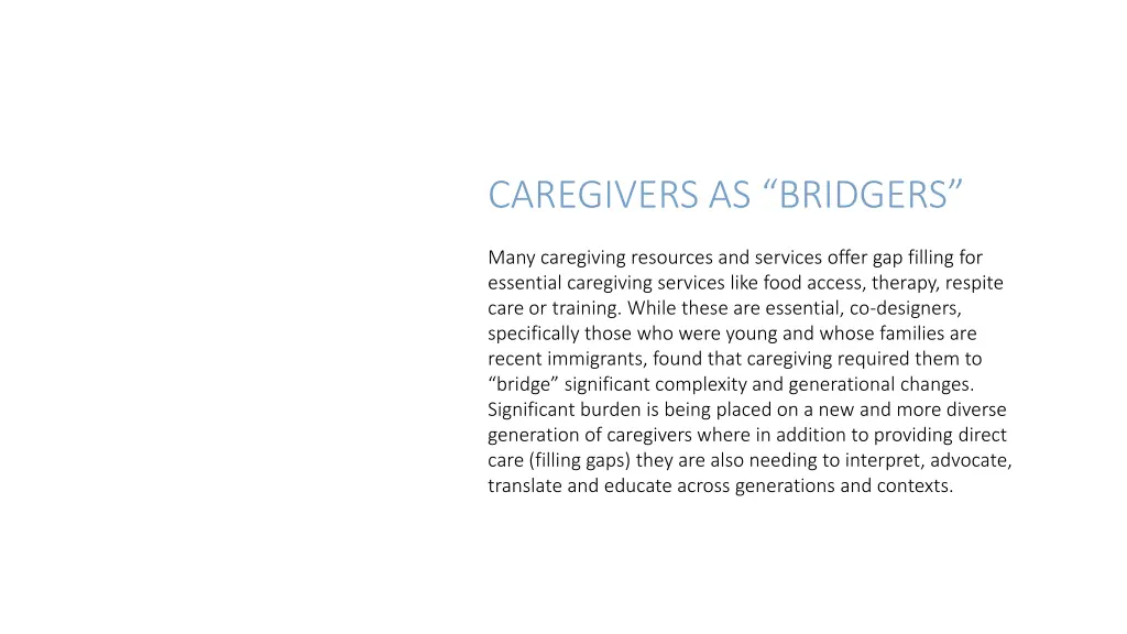 caregivers as bridgers 1