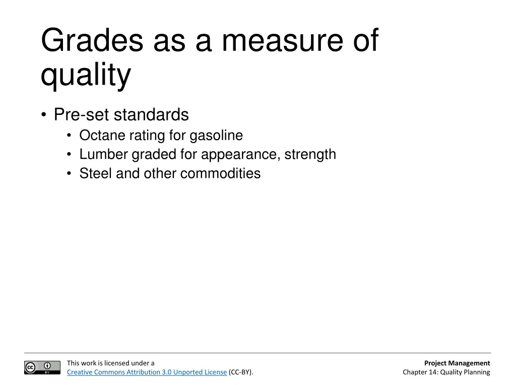 grades as a measure of quality