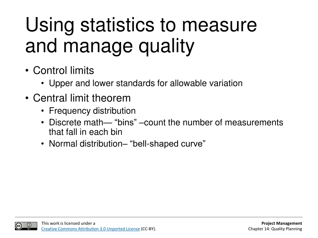 using statistics to measure and manage quality