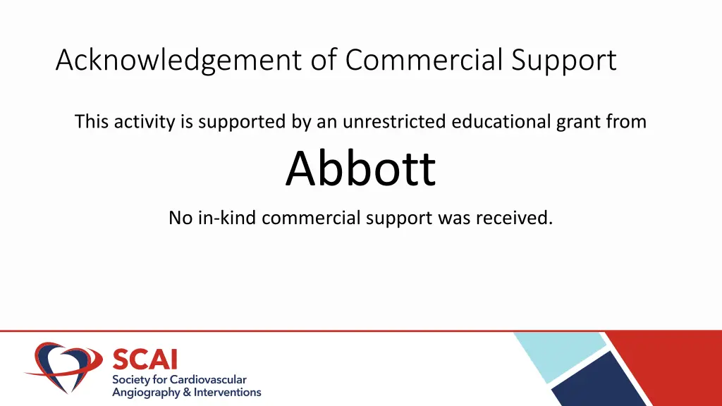 acknowledgement of commercial support