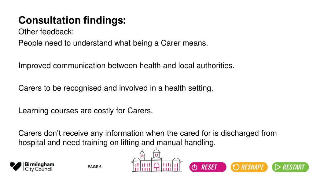 consultation findings other feedback people need