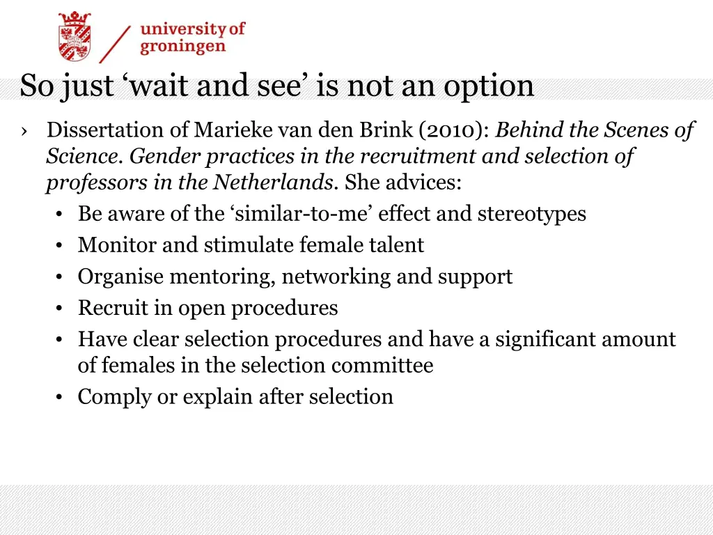 so just wait and see is not an option