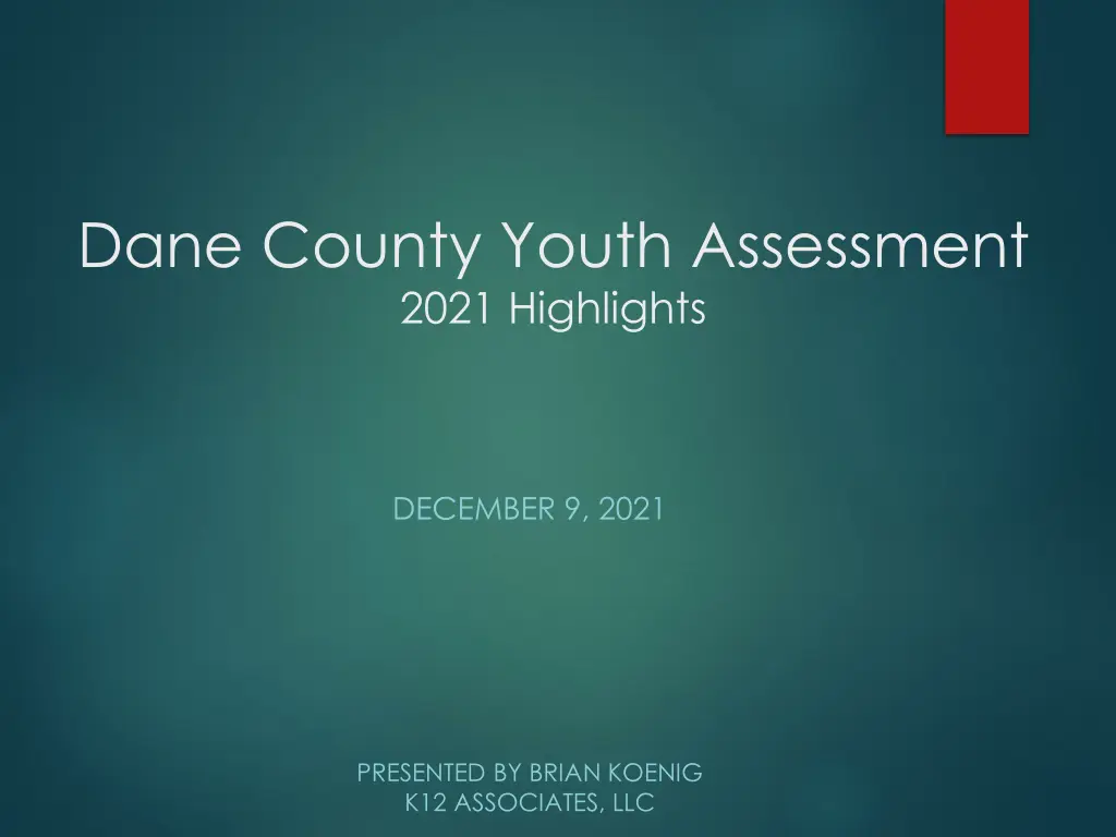 dane county youth assessment 2021 highlights