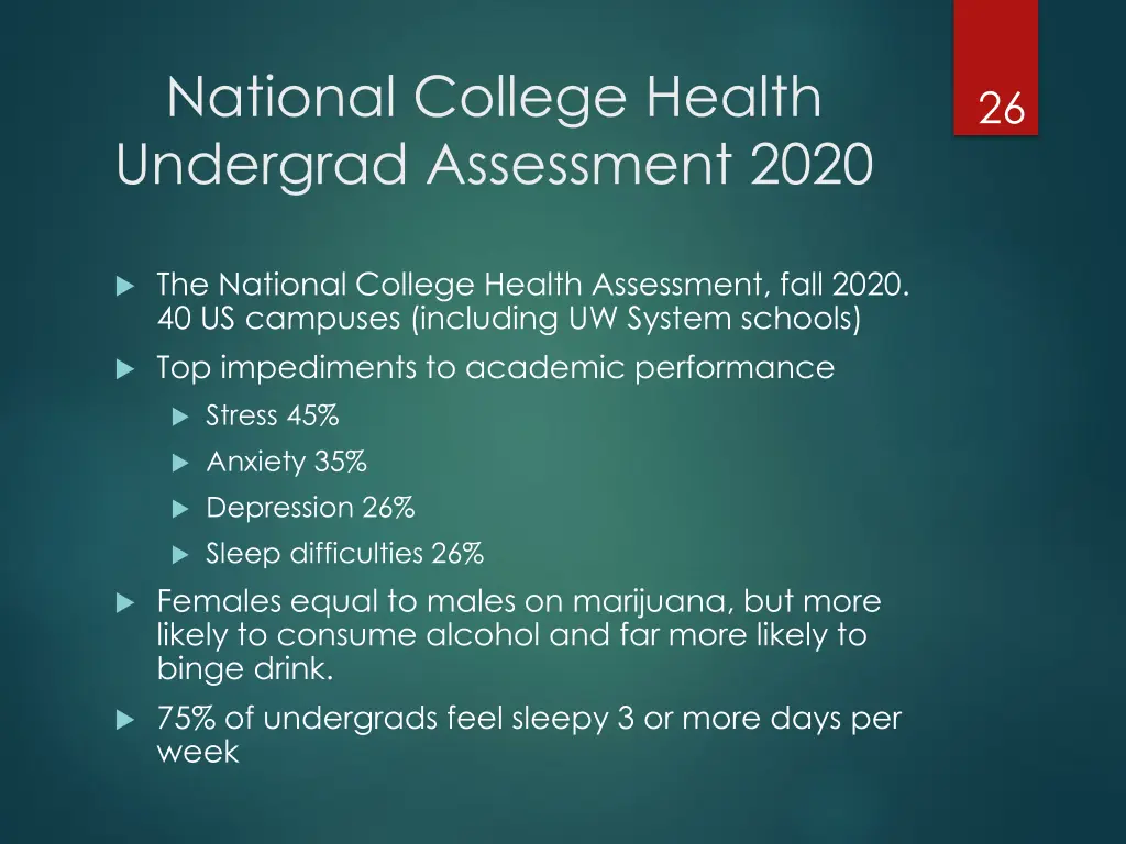 national college health undergrad assessment 2020