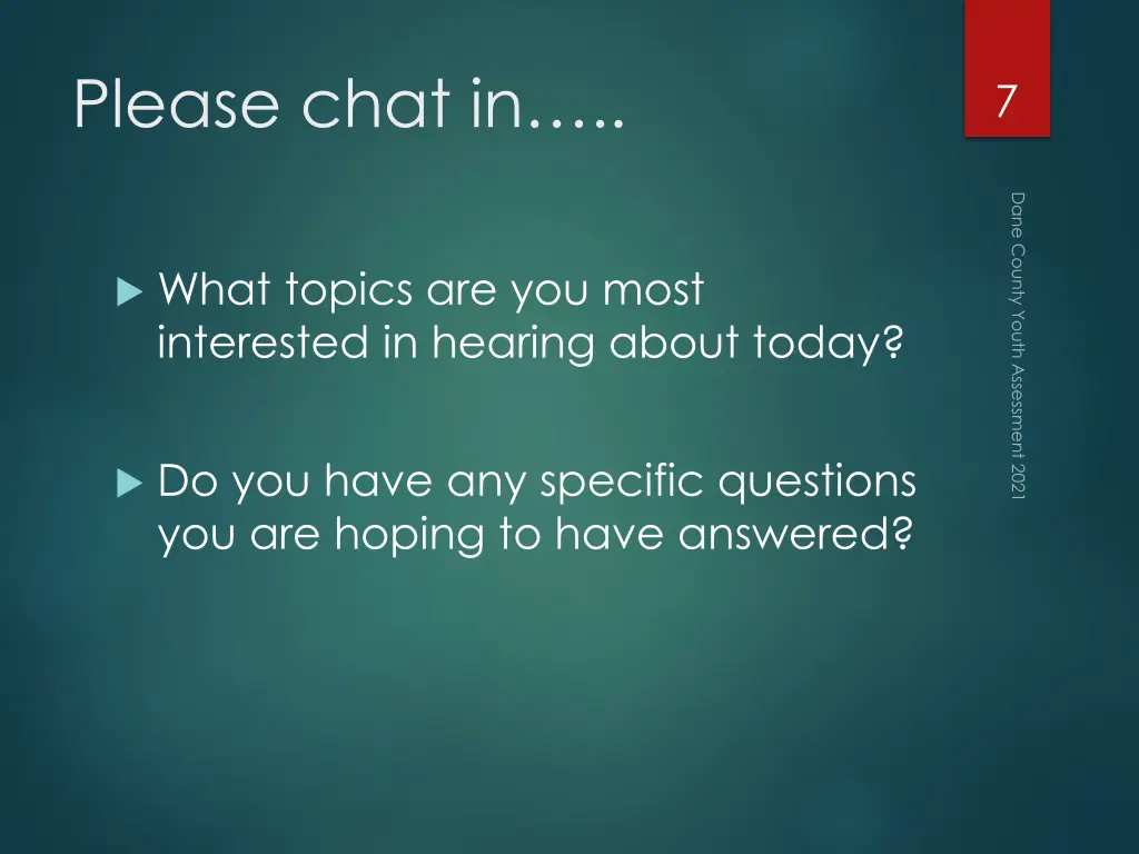 please chat in