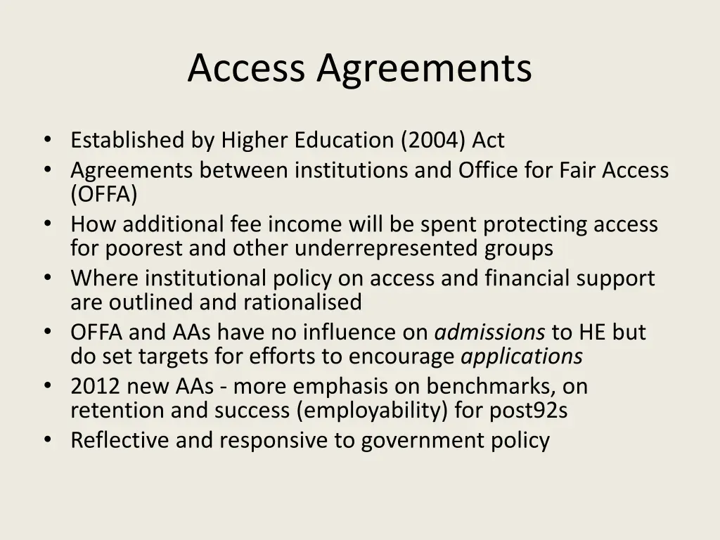 access agreements