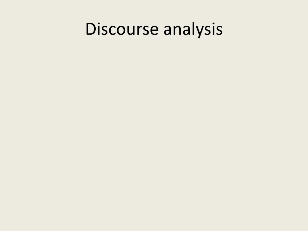discourse analysis