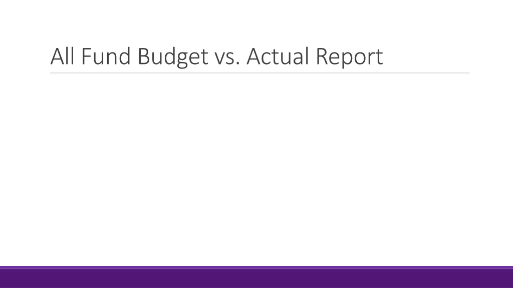 all fund budget vs actual report