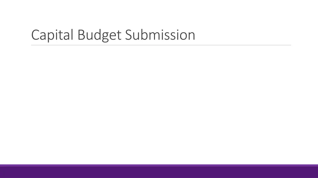capital budget submission