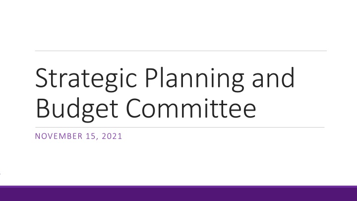 strategic planning and budget committee