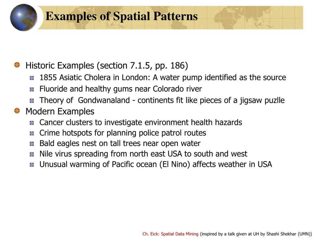 examples of spatial patterns