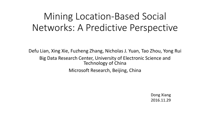 mining location based social networks