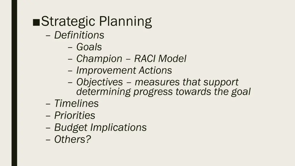 strategic planning definitions goals champion