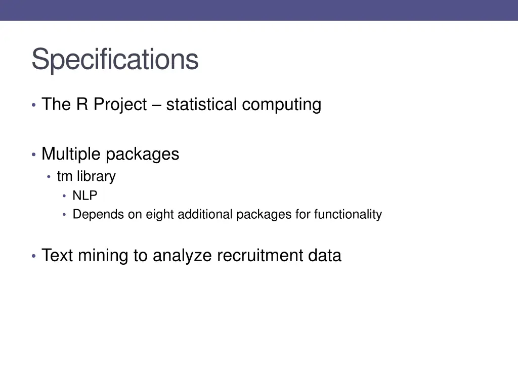 specifications