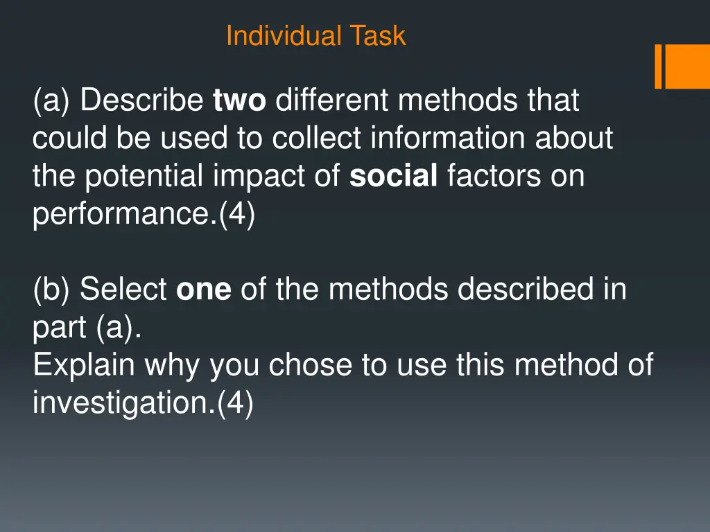 individual task