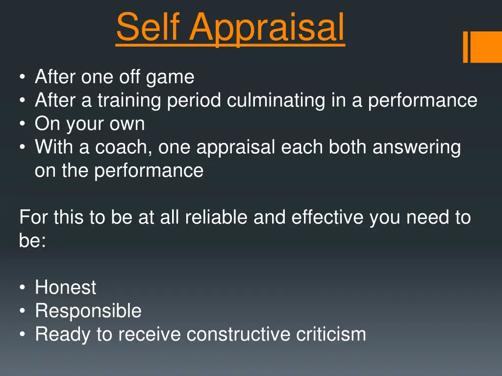 self appraisal