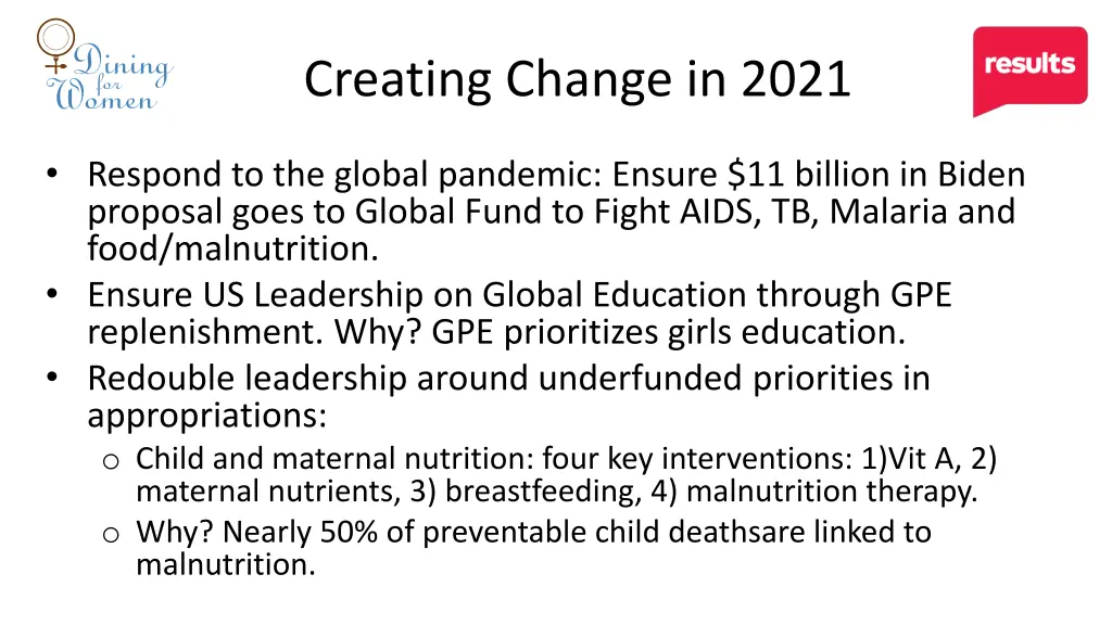 creating change in 2021