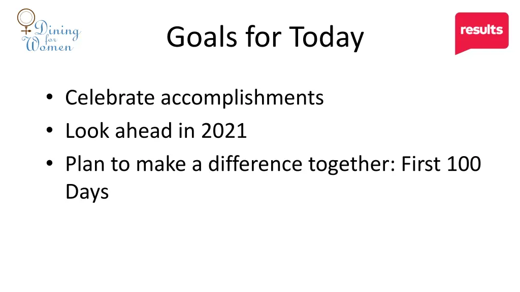 goals for today