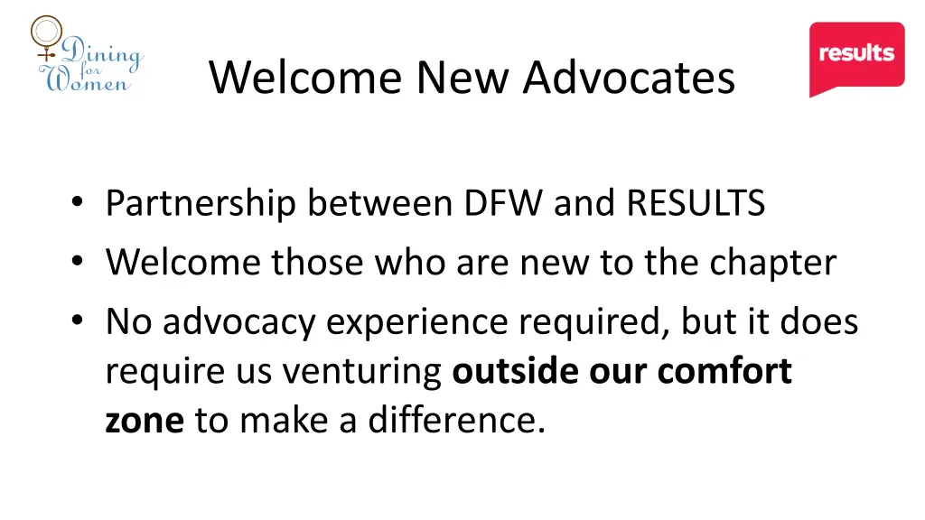 welcome new advocates