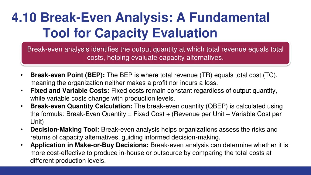4 10 break even analysis a fundamental tool
