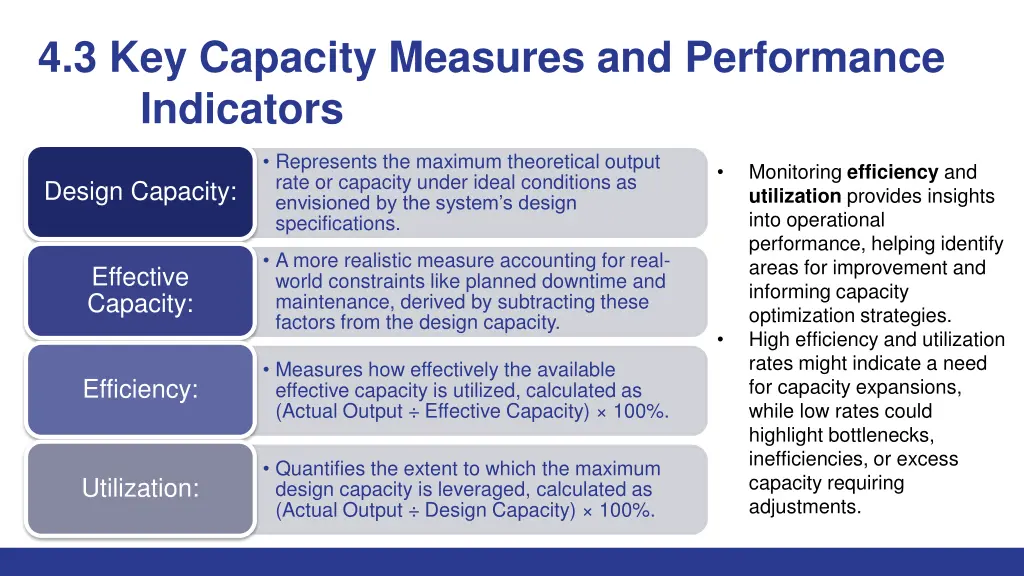 4 3 key capacity measures and performance