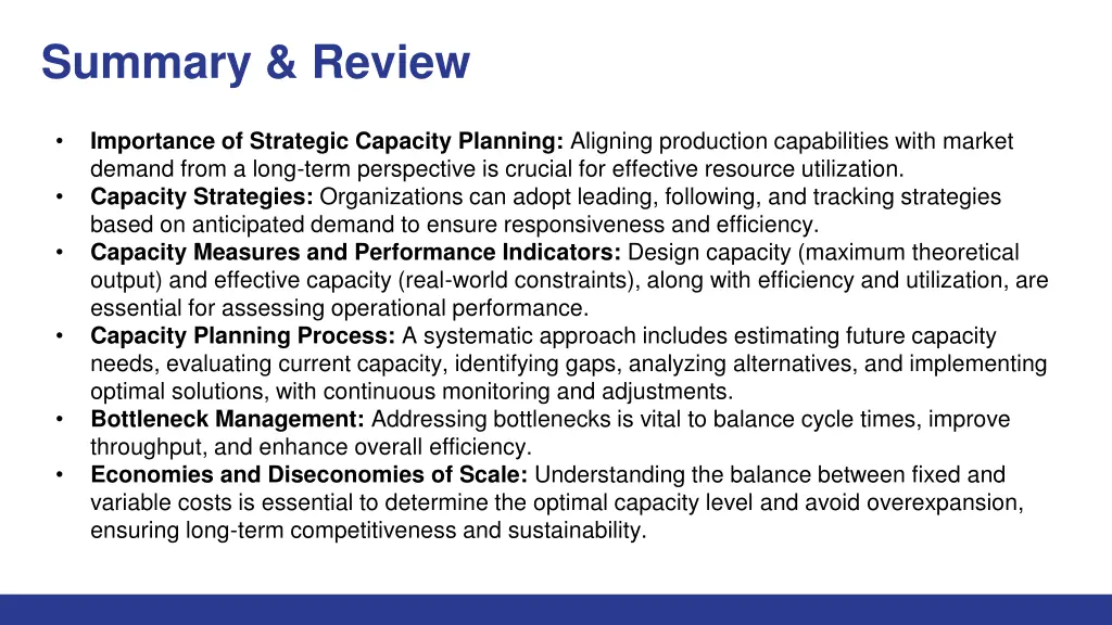 summary review