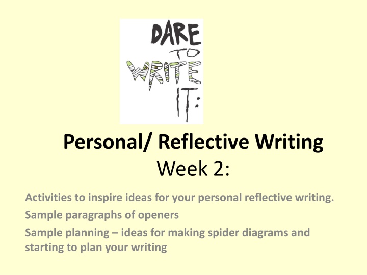 personal reflective writing week 2