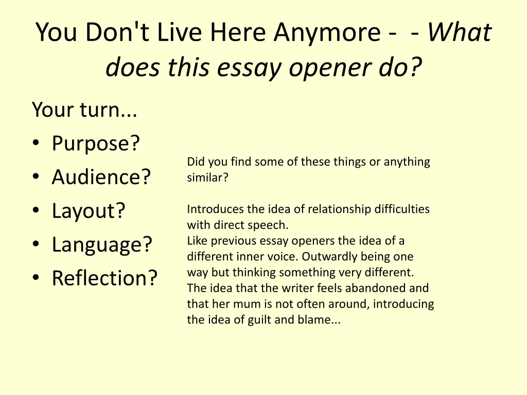 you don t live here anymore what does this essay
