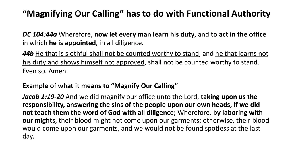 magnifying our calling has to do with functional