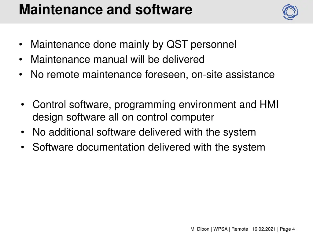 maintenance and software