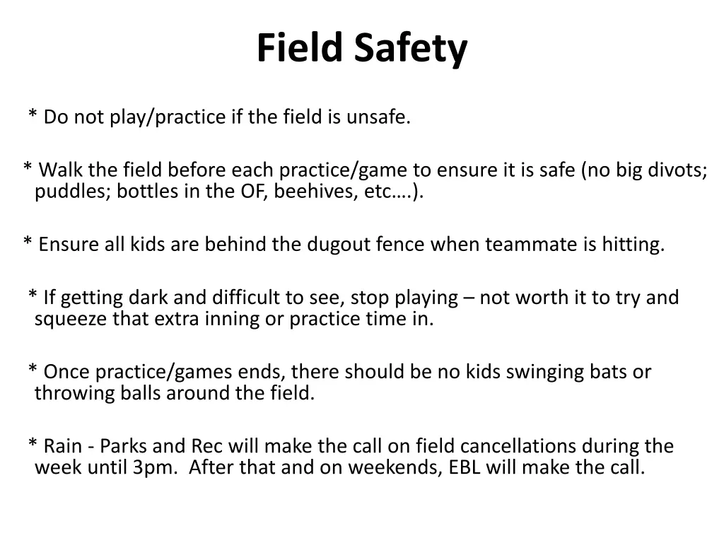 field safety
